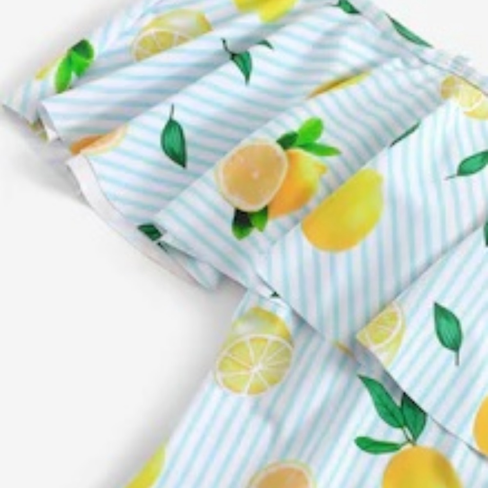 Off the shoulder flounce one piece swimsuit fruit - Picture 2 of 3
